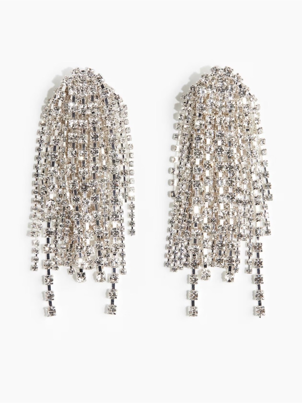 H&M RHINESTONE-CHAIN EARRINGS NWT